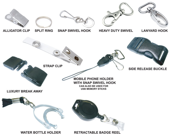 LANYARD ATTACHMENTS & ACCESSORIES – Lanyard hooks, Swivel Hooks, Safety  breakaway lanyards