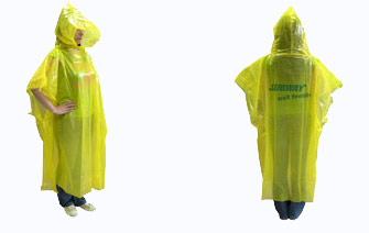 Rain Poncho - Custom Printed Yellow