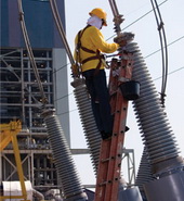 Worker wearing Worksafe ID