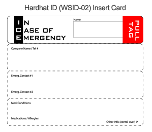 Hardhat ID (WSID-02) Insert Card