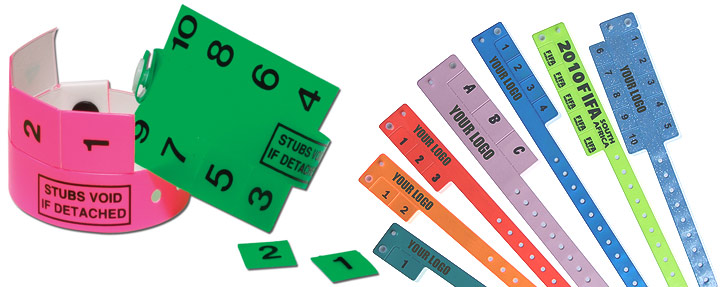 Plastic Multi-Tab Cash-Tag Wristbands