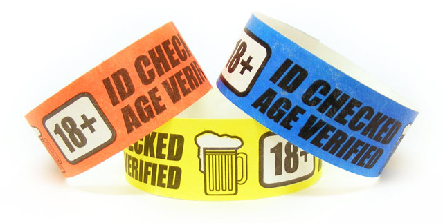 Tyvek Wristbands - Age Verified & Over 18 Wristbands